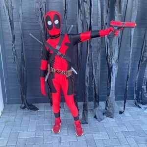 Kids Red & Black Deadpool Costume
